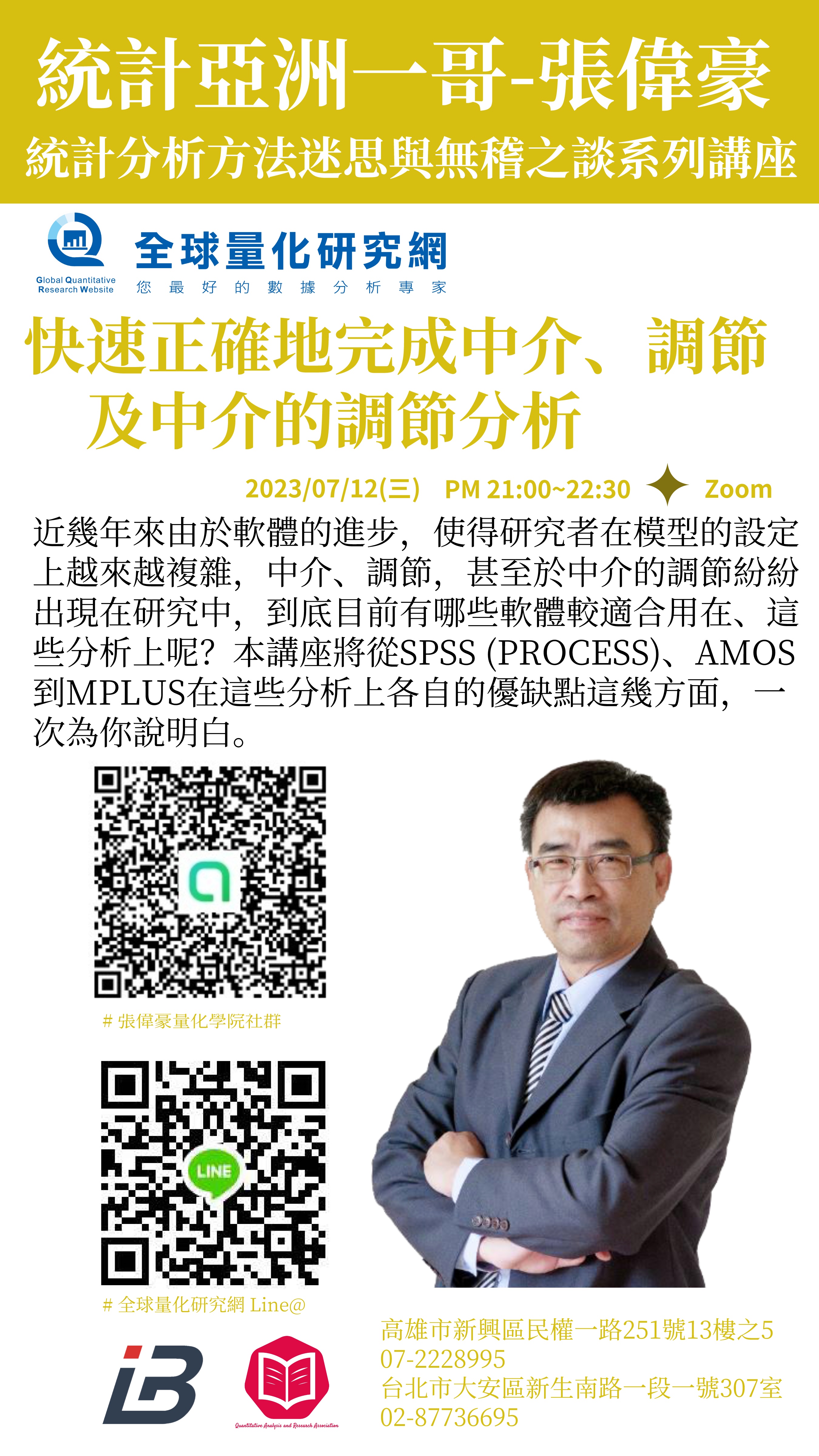 統計迷思與無稽之談系列講座：快速正確地完成中介、調節及中介的調節分析